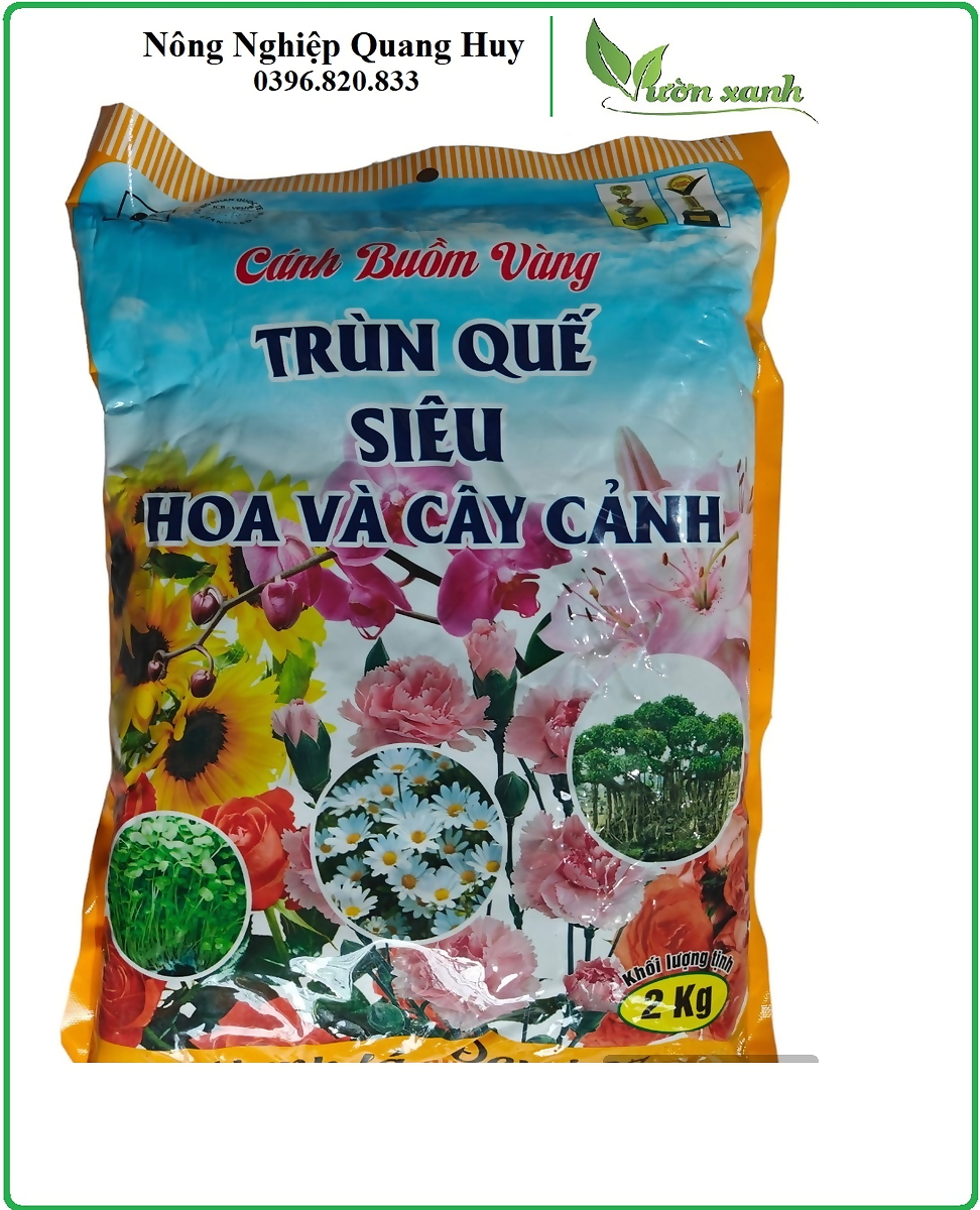 PHAN TRÙN QUẾ SIÊU HOA CÂY CẢNH nguyên chất 2kg, phân trùn quế siêu hoa cây cảnh